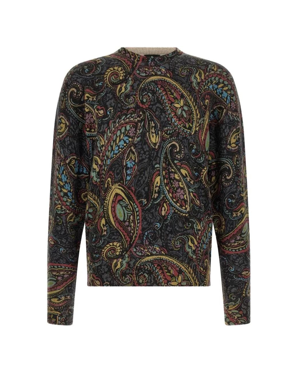 Etro Black Paisley Sweater for men