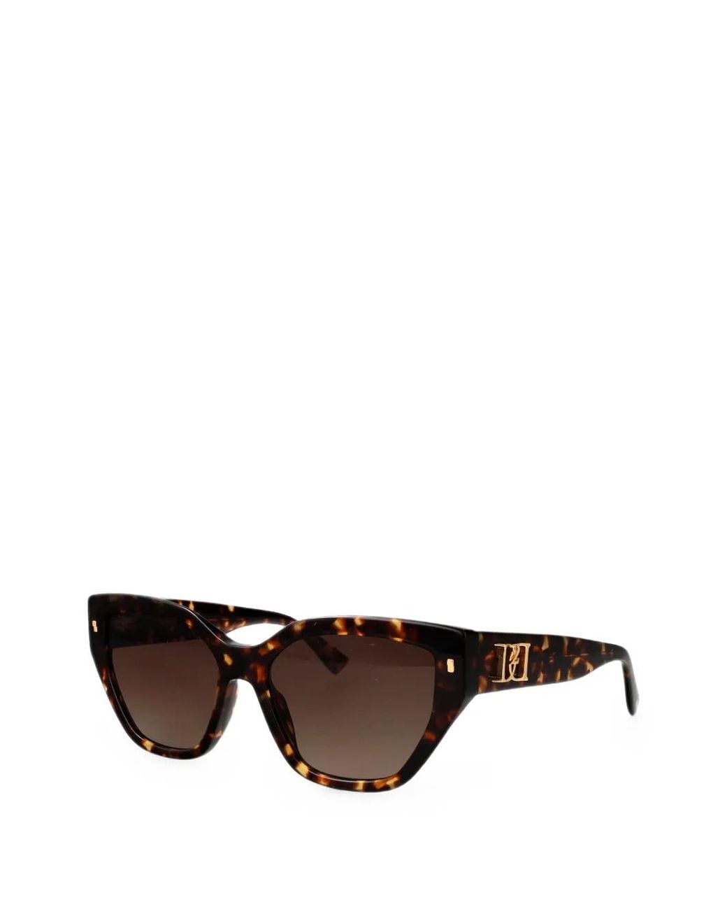 DSquared² Brown Tortoiseshell-Effect Geometric-Frame Sunglasses