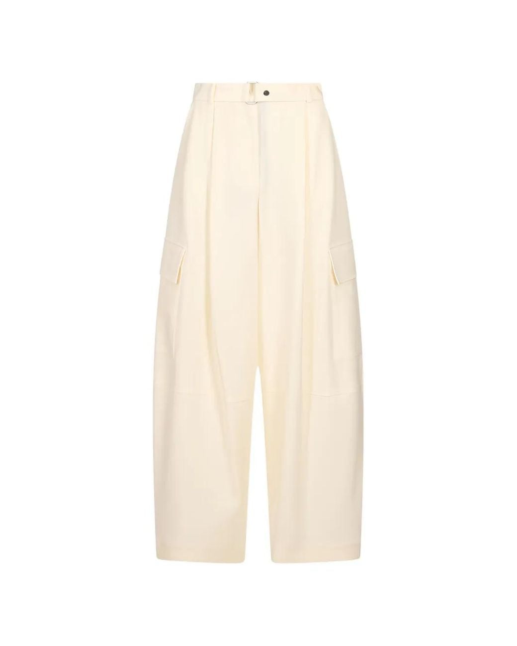 P.A.R.O.S.H. White Pleated Tapered Pants