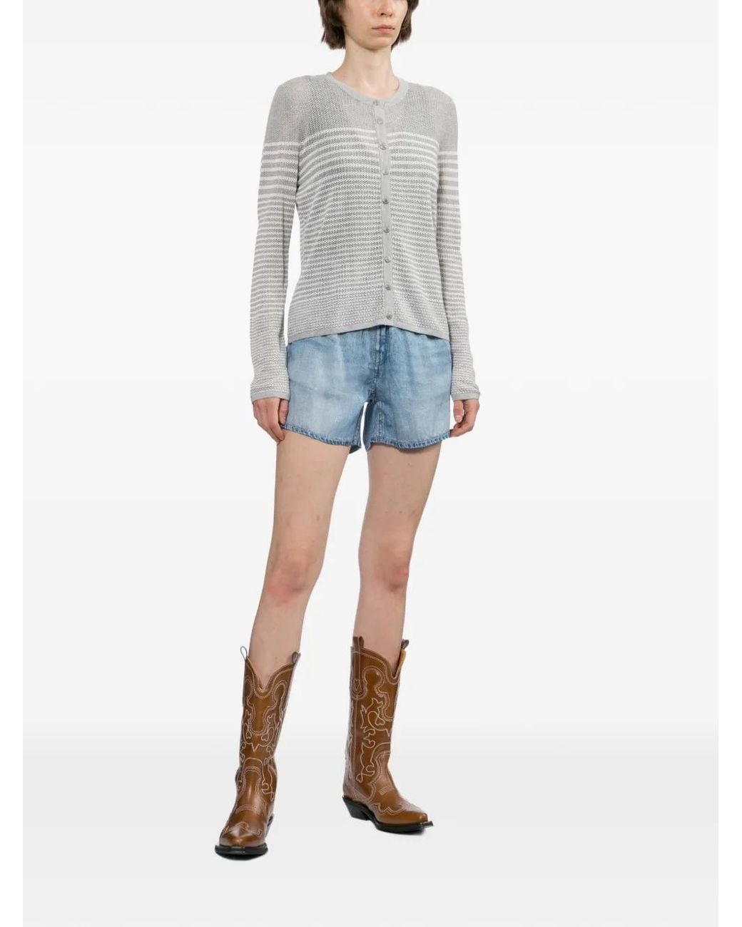Rag & Bone Blue Faded-Effect Shorts