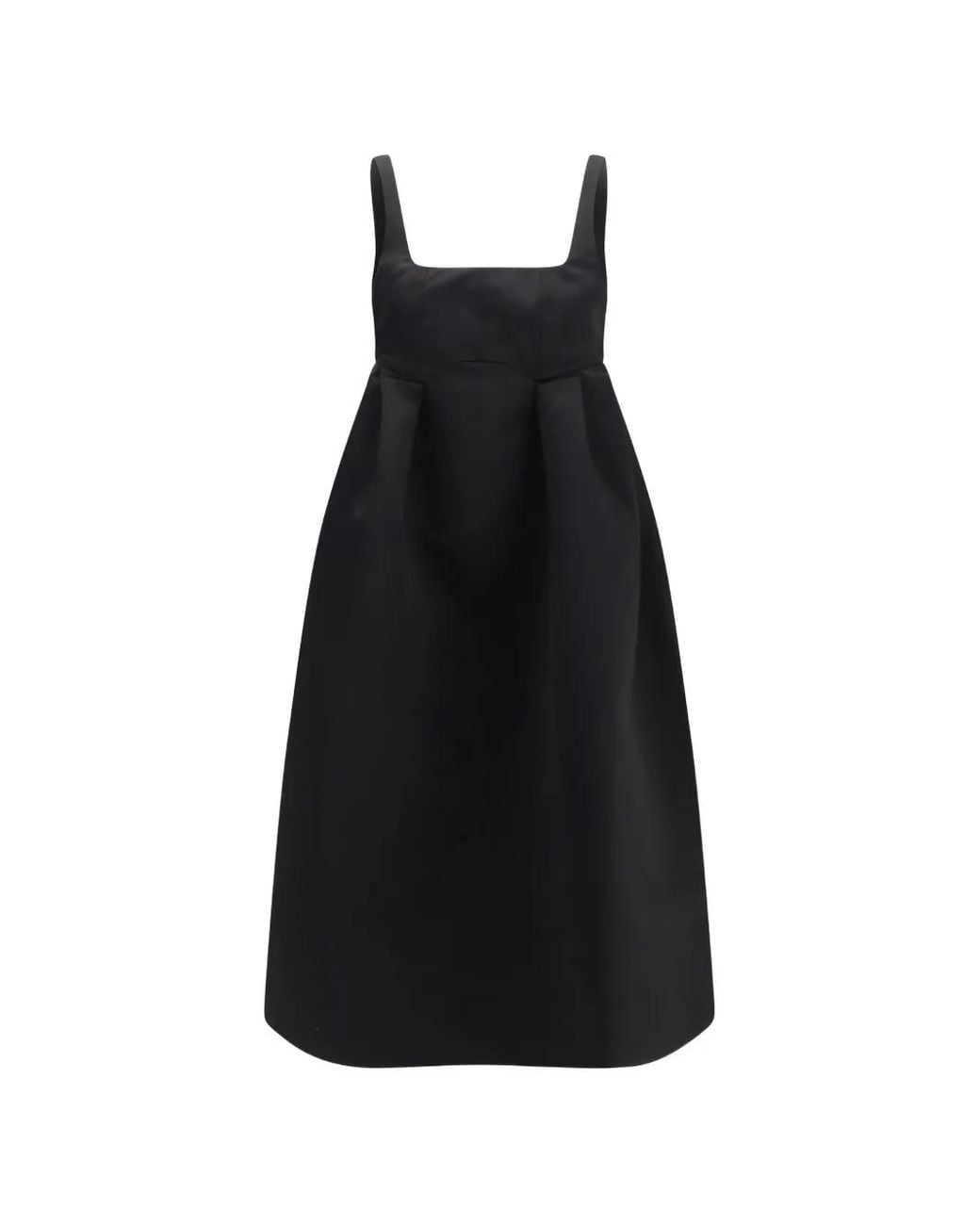 Ganni Black Square-Neck Midi Dress