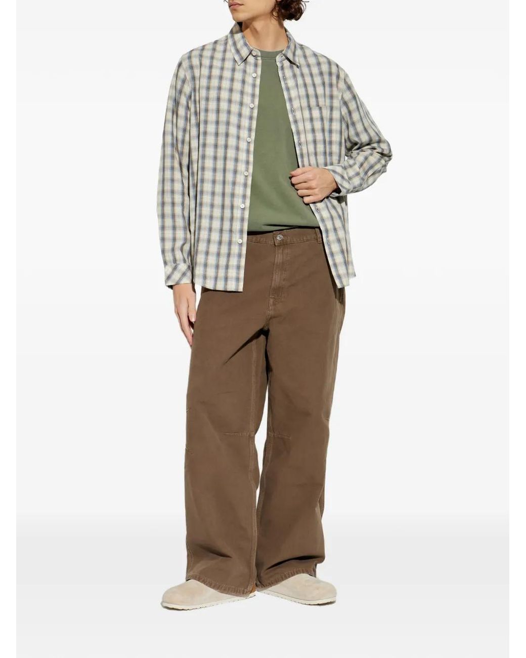 Samsøe & Samsøe White Checked-Pattern Shirt for men