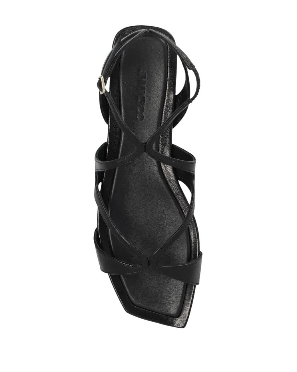 Jimmy Choo Black Ayla Leather Sandals