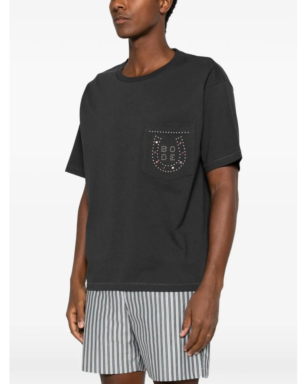 Bode Black Stud-Embellished T-Shirt for men