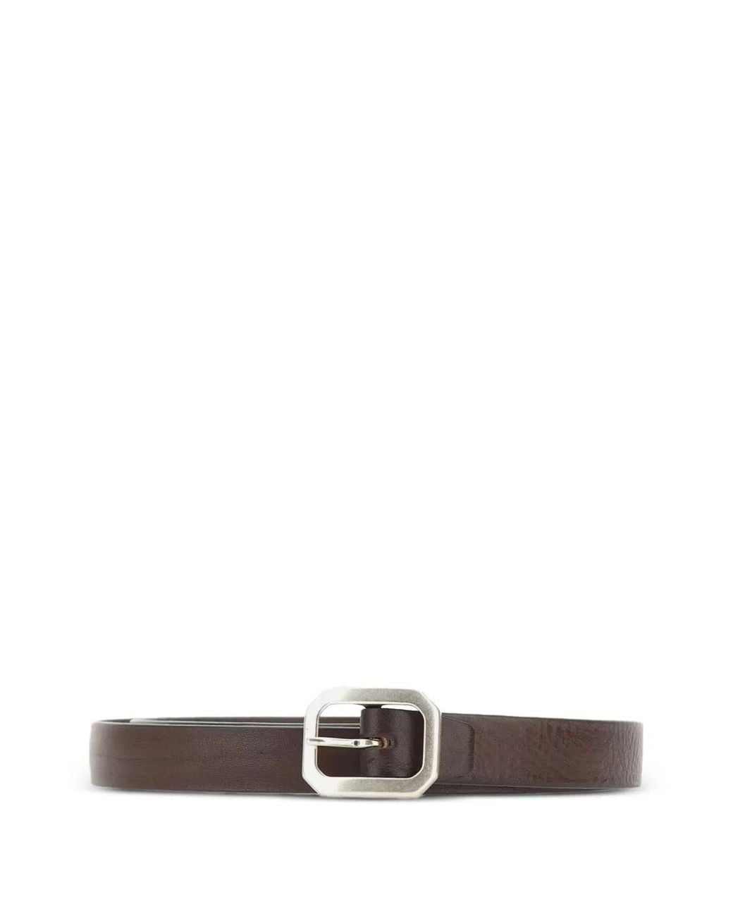 Alberto Luti White Grained Leather Belt for men