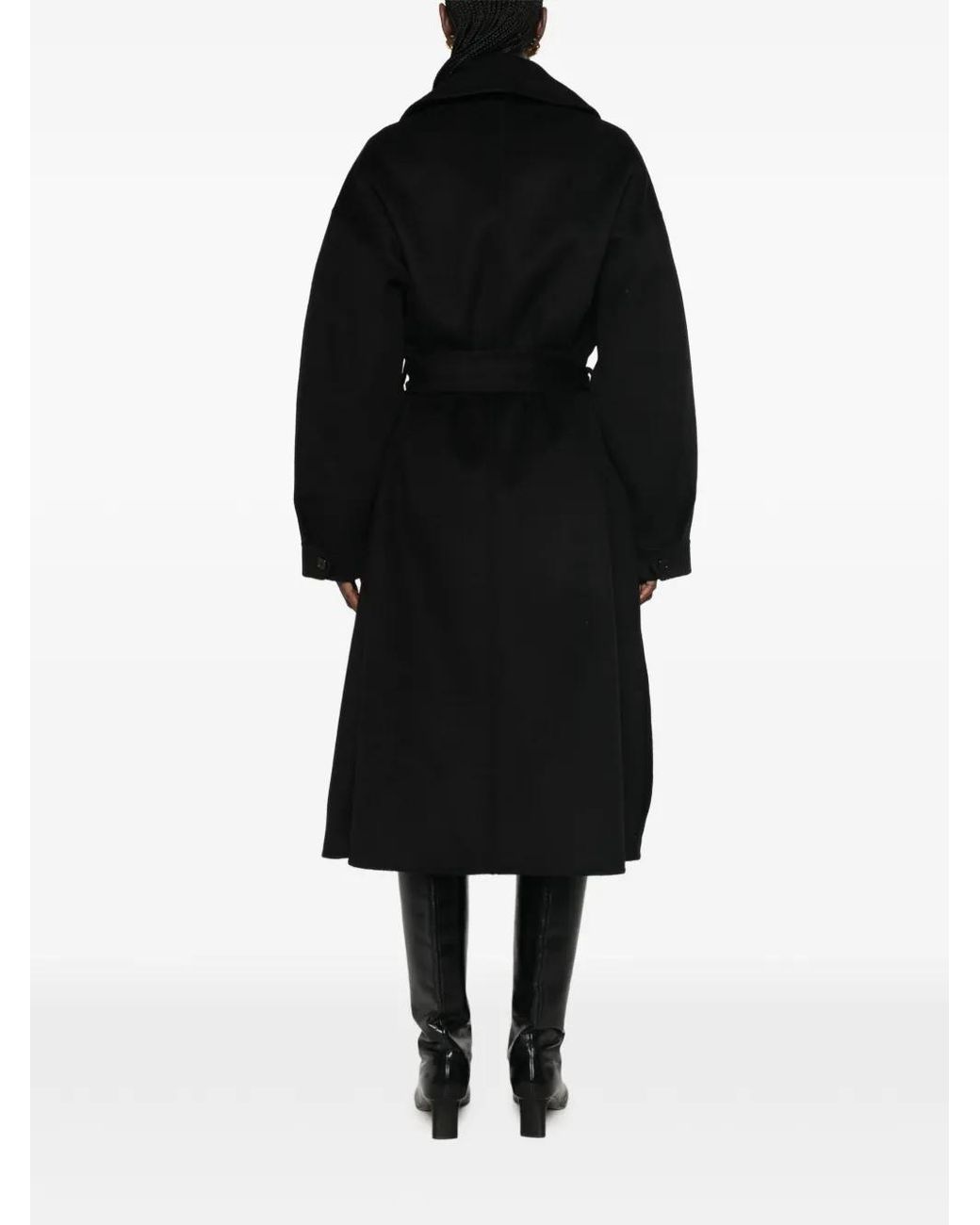 Frankie Shop Black Belted Double-Breasted Coat