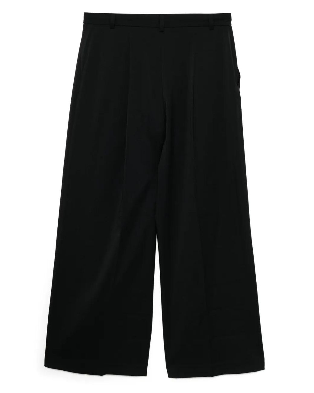 Pushbutton Black Side-Detailed Asymmetric Trousers