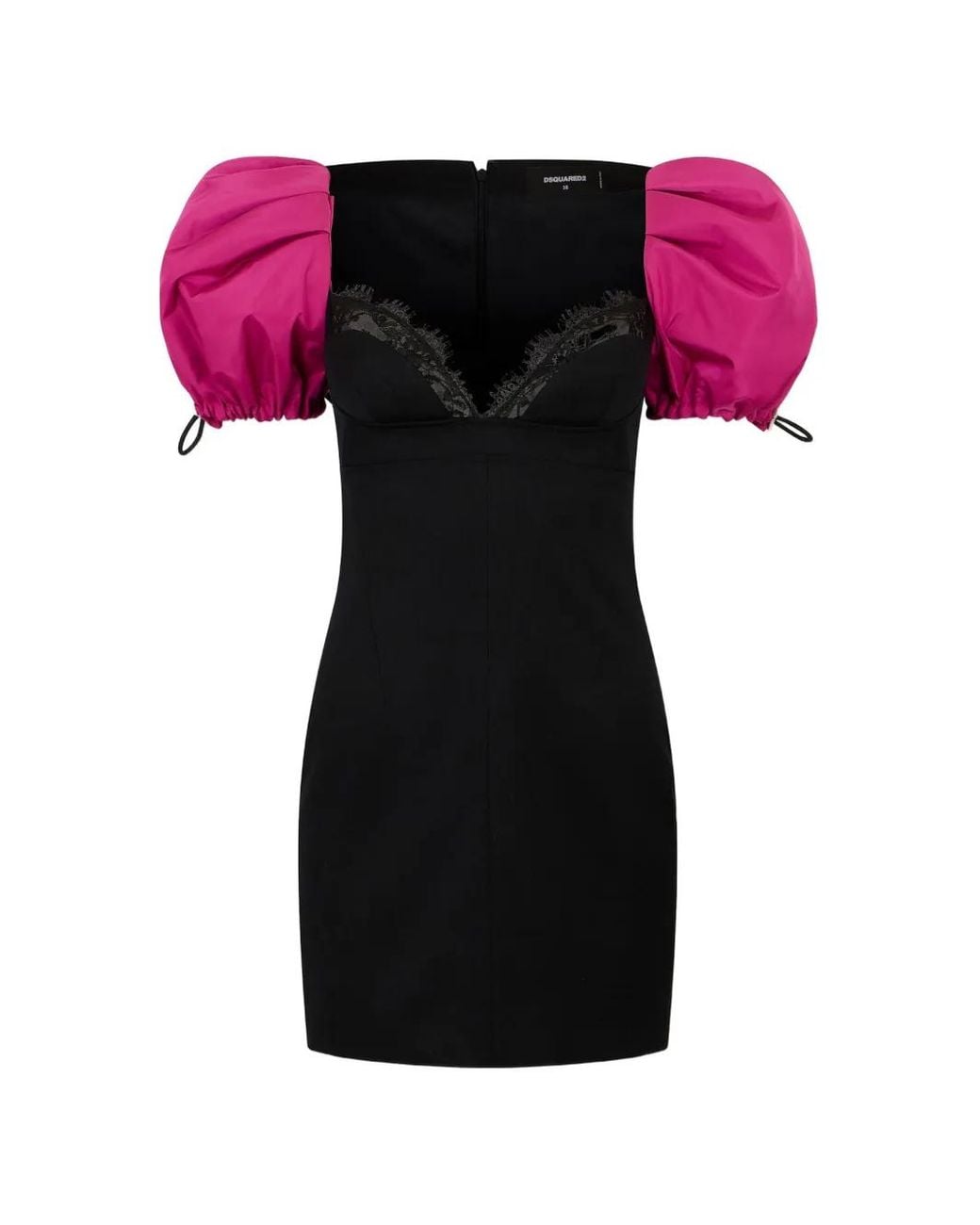 DSquared² Pink Hybrid Snow-Tech Bustier Dress