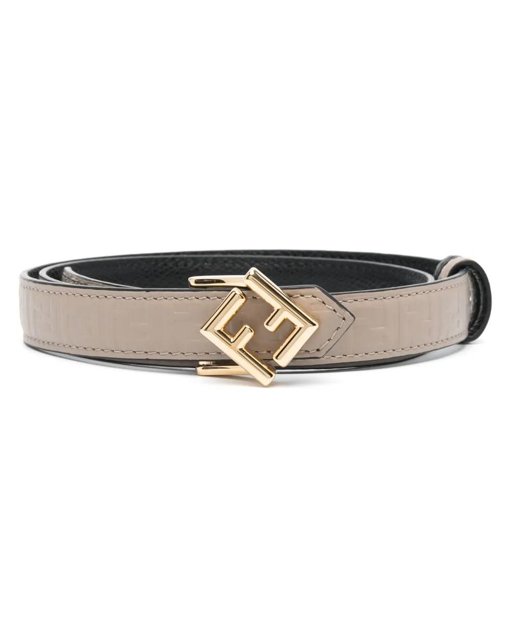 Fendi Natural Ff Diamonds Leather Belt