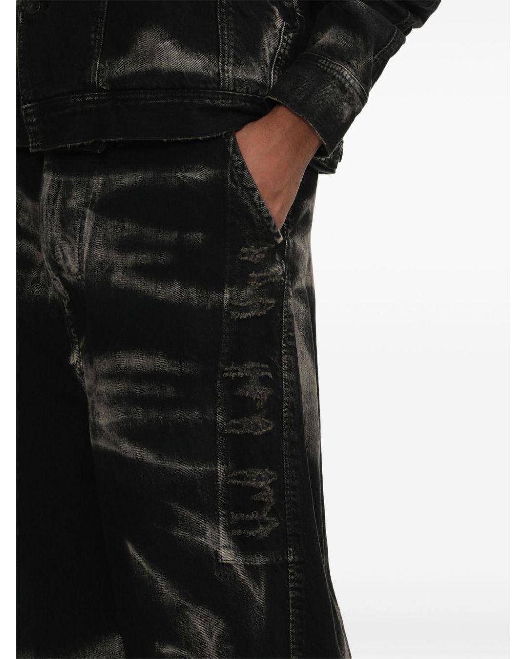 Julius Distressed Wide-Leg Trousers in Black for Men | Lyst UK