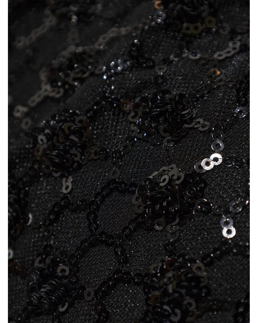 ROTATE BIRGER CHRISTENSEN Black Sequin-Embellished Peplum Top