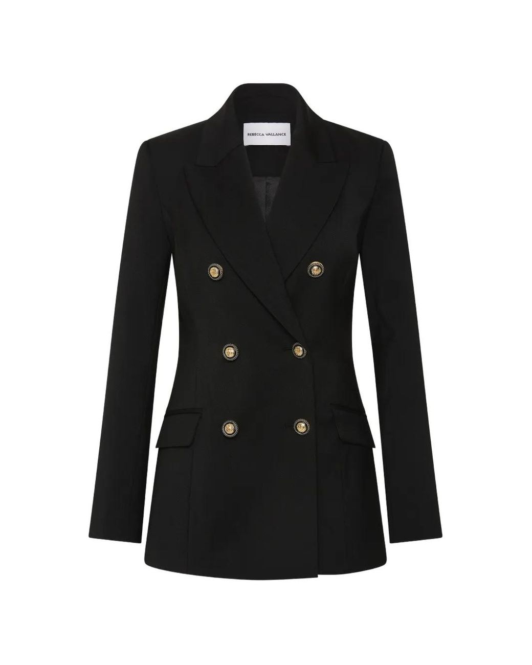 Rebecca Vallance Black Millicent Double-Breasted Blazer
