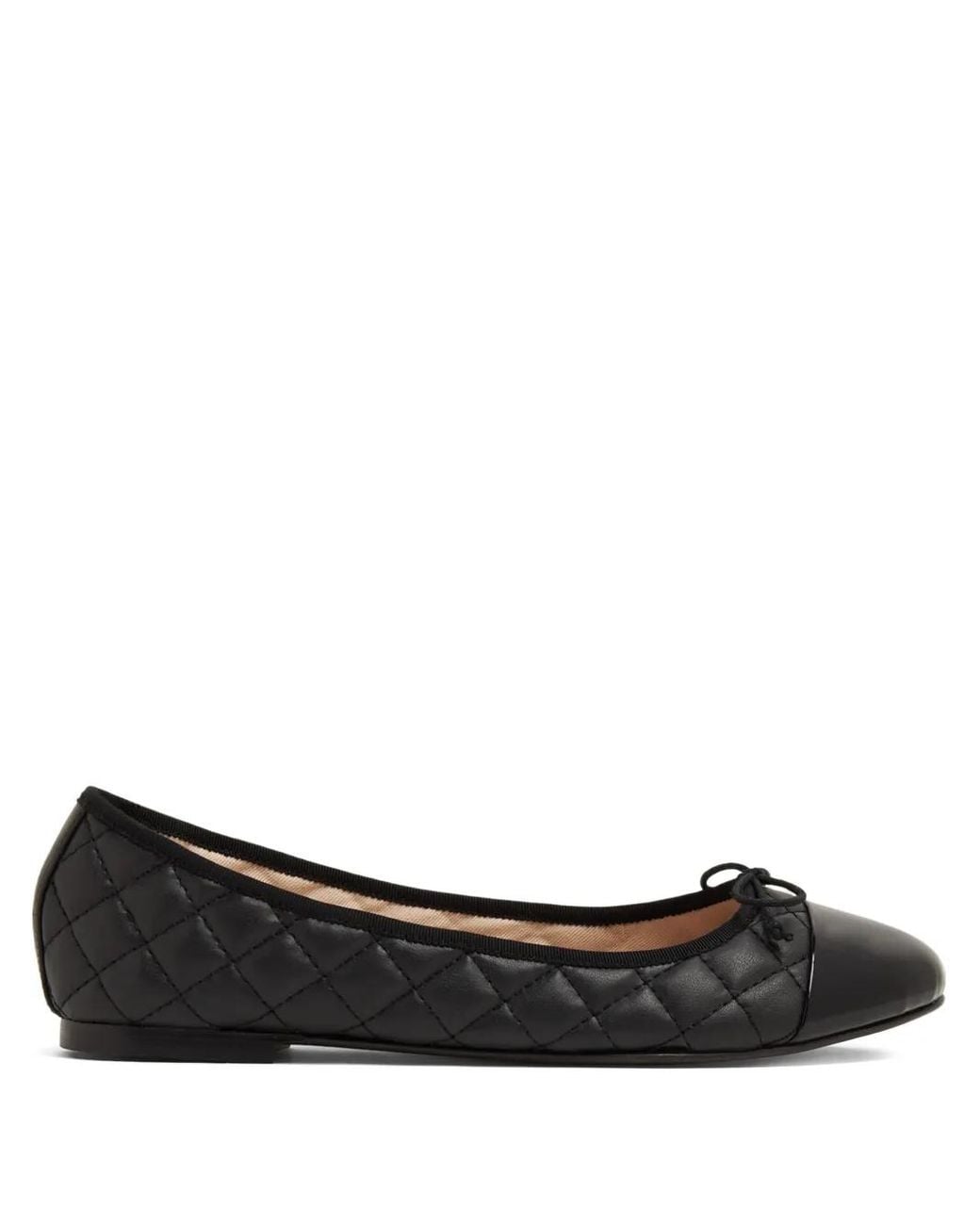 House Of Ballerinas Black Quilted Leather Ballet Flats