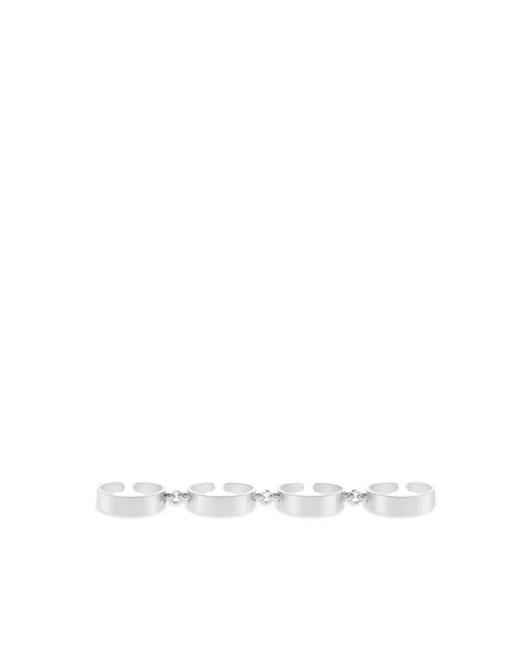 Courreges White Four-Finger Articulated Ring