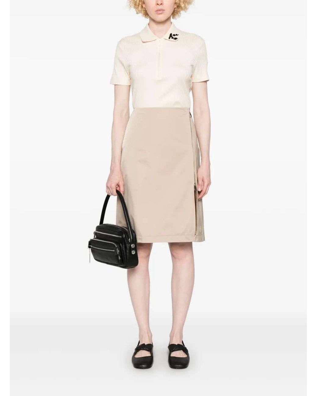 Moncler Natural Beaded Polo Top