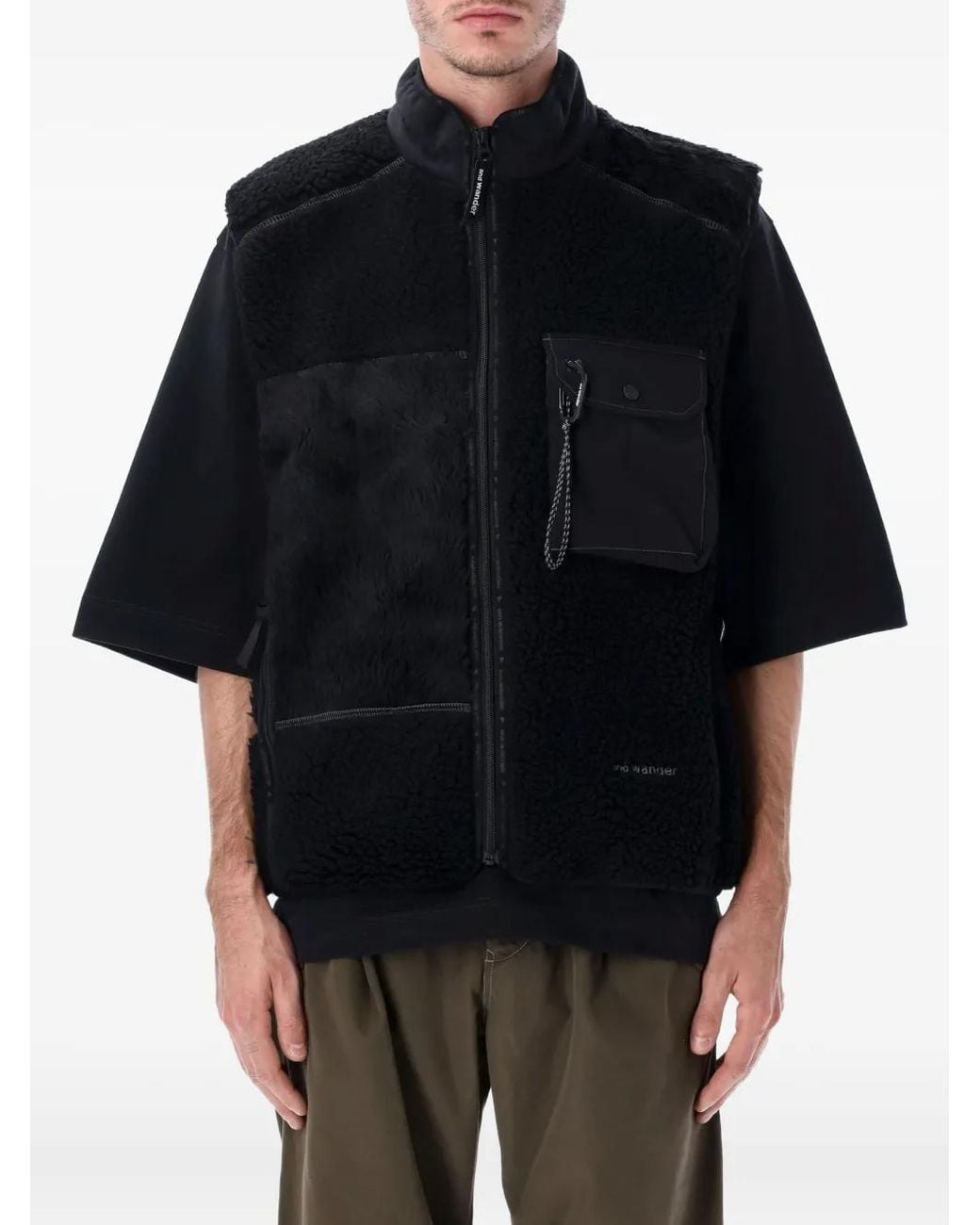 And Wander Black Sleeveless Gilet for men
