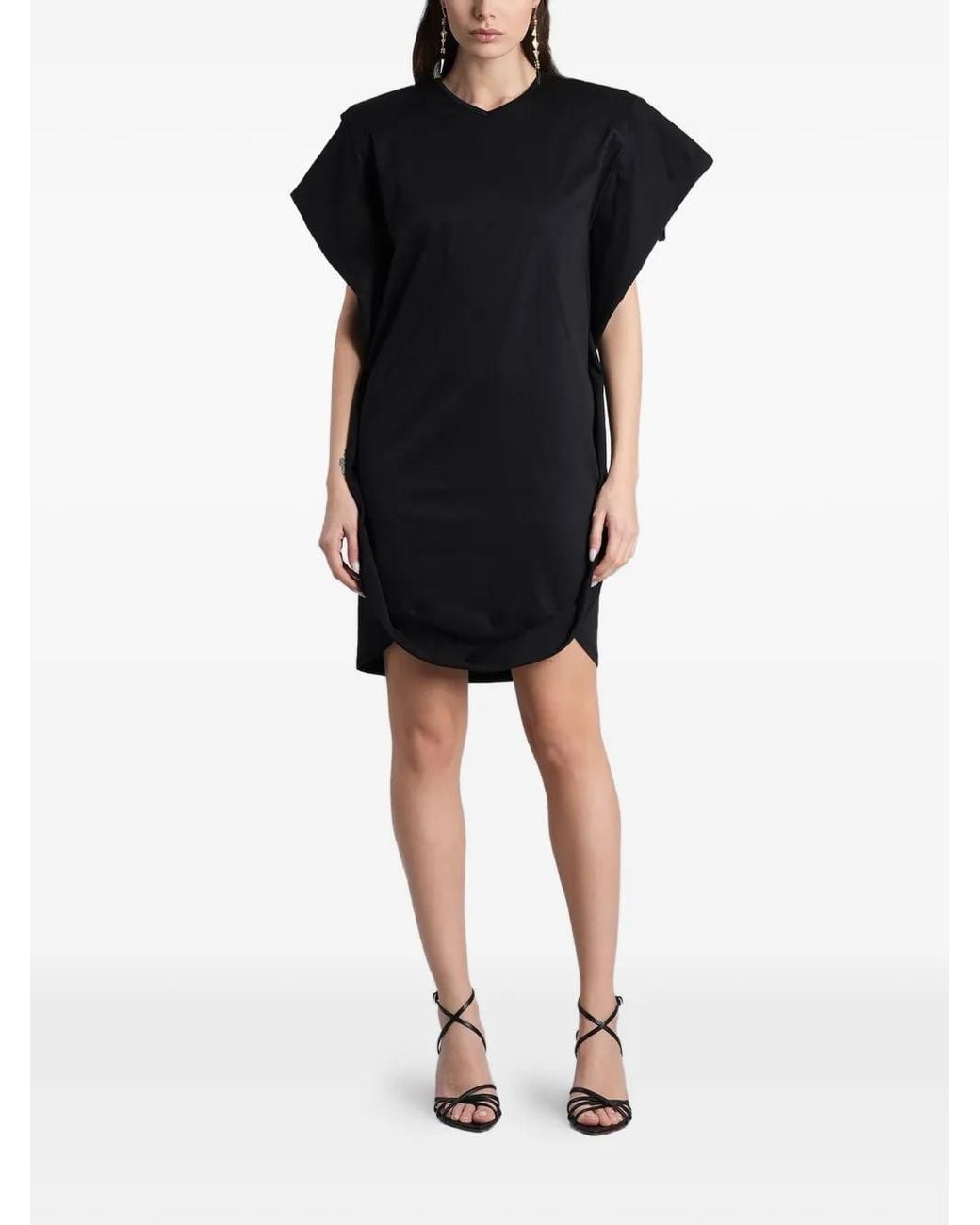 IRO Black Aslan Short-Sleeve Cotton Mini Dress