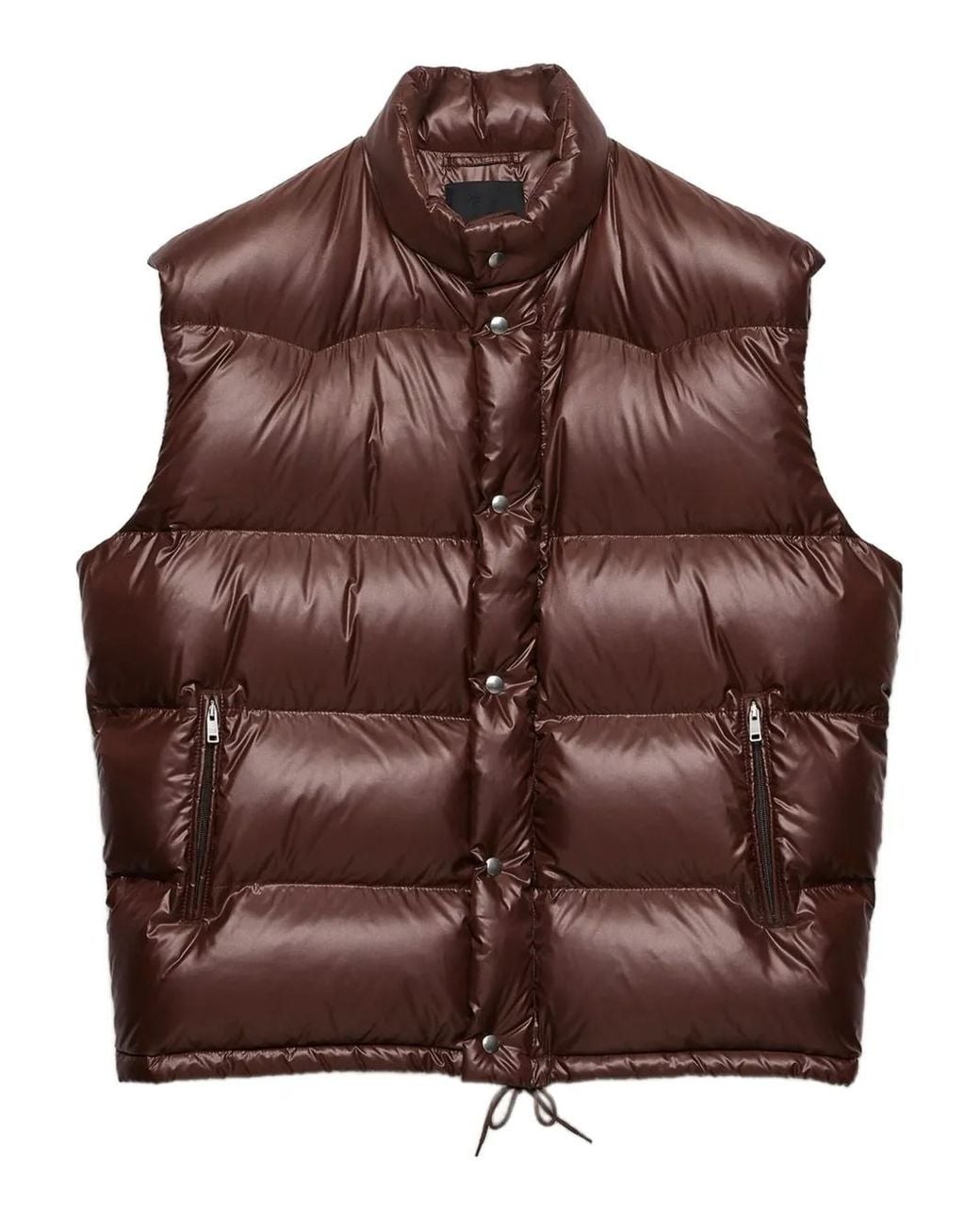 Prada Brown Re-Nylon Down Vest for men