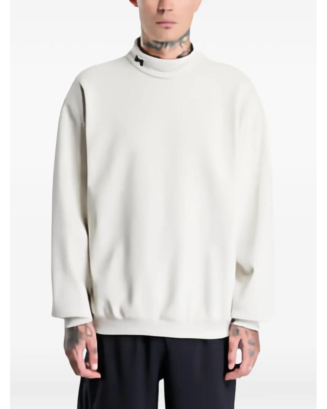 Under Armour White Ua Icon Heavyweight Terry Logo-Embroidered High-Neck Sweatshirt for men