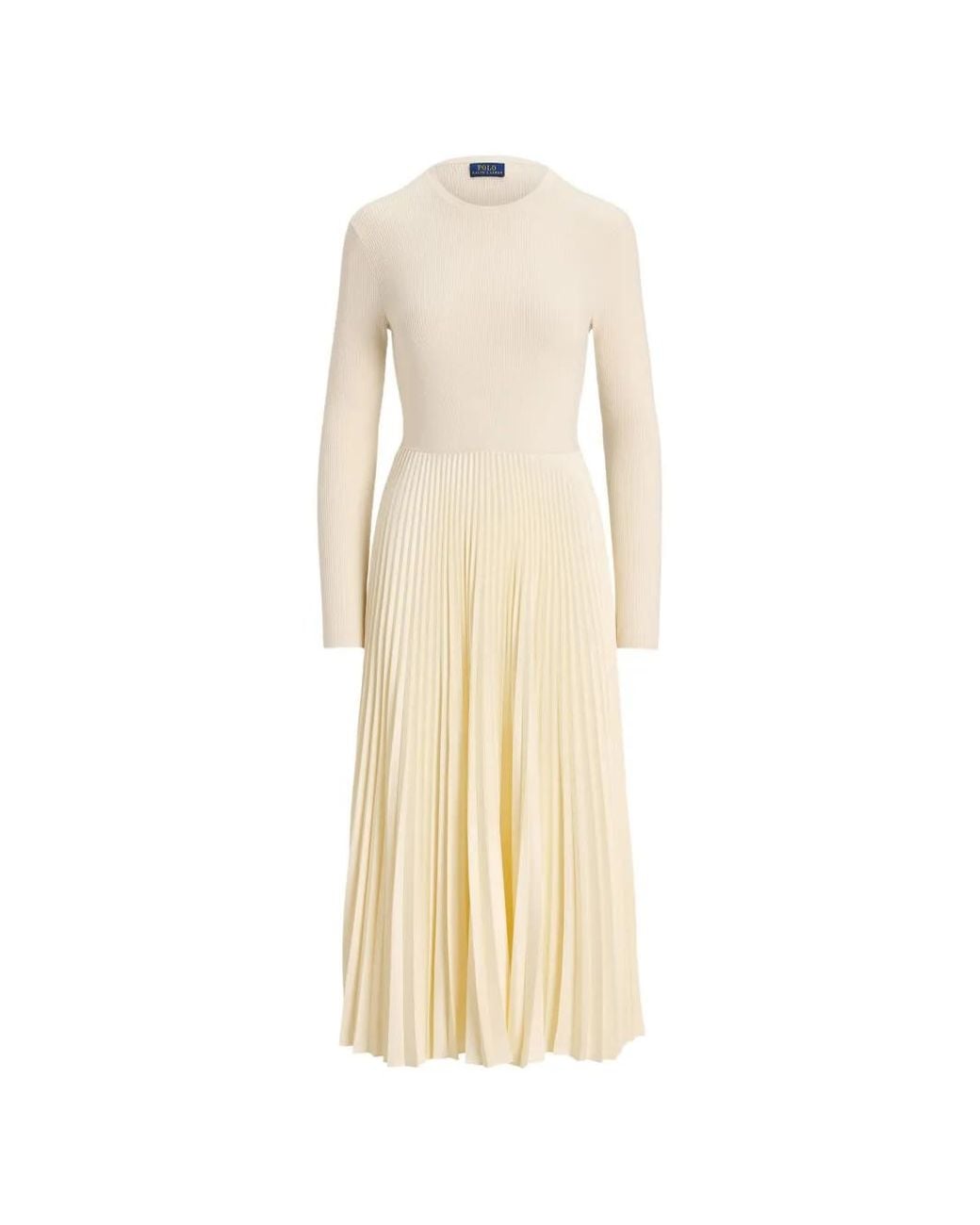 Polo Ralph Lauren White Pleated Midi Dress