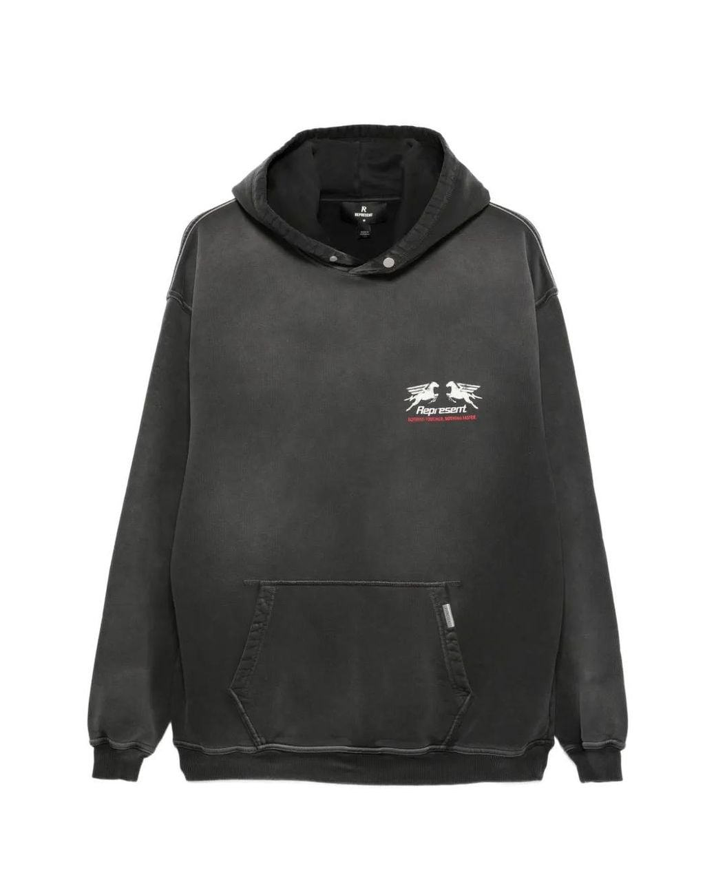 Represent Black 24 Hour Service Graphic-Print Hoodie for men