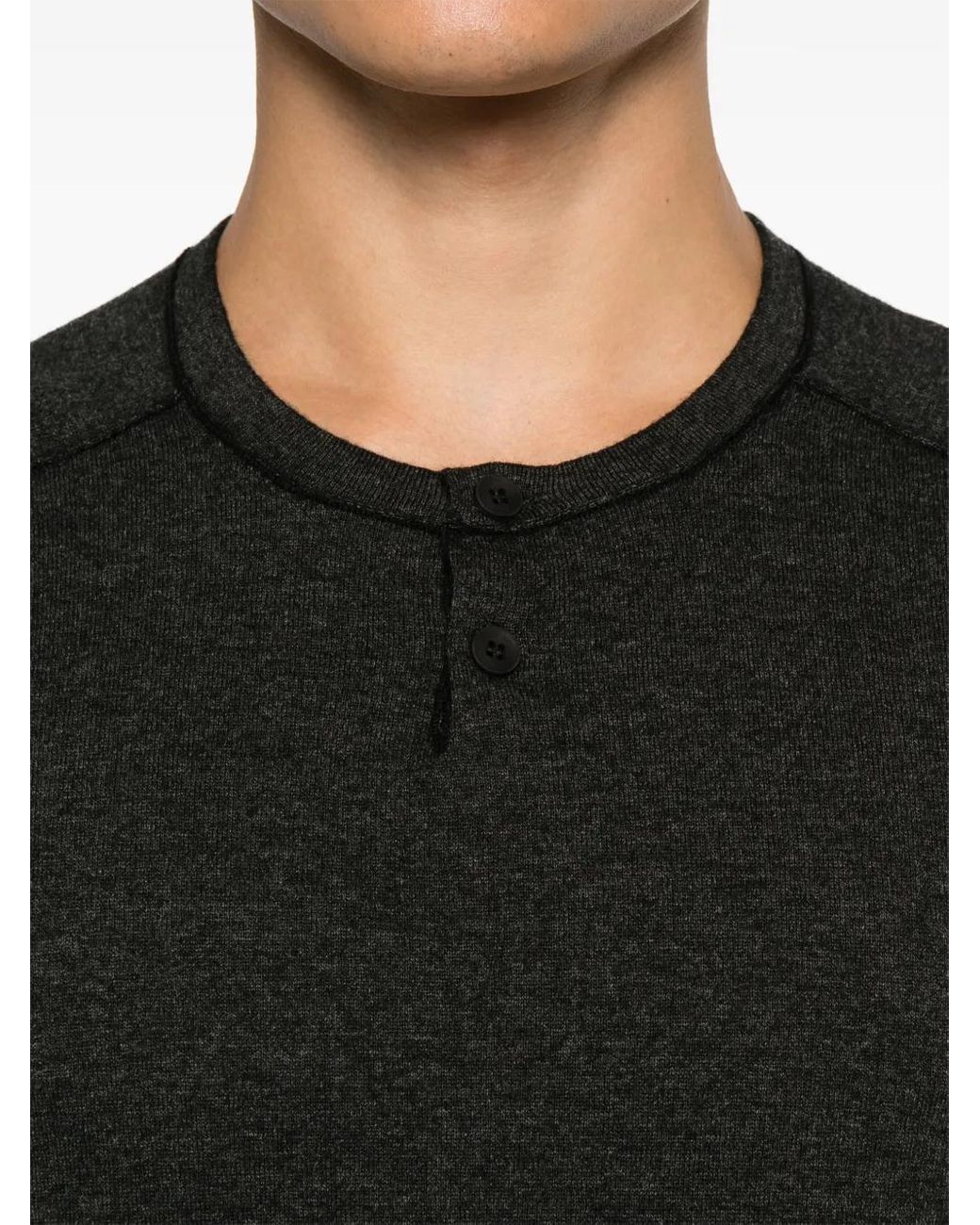 Transit Black Mélange-Effect Sweater for men