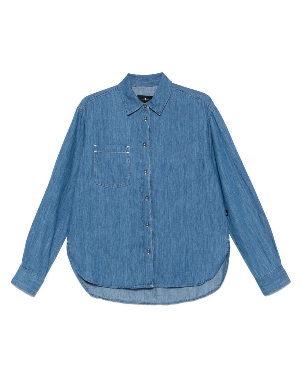 7 For All Mankind Blue 'Easy Shirt Icy' Shirt