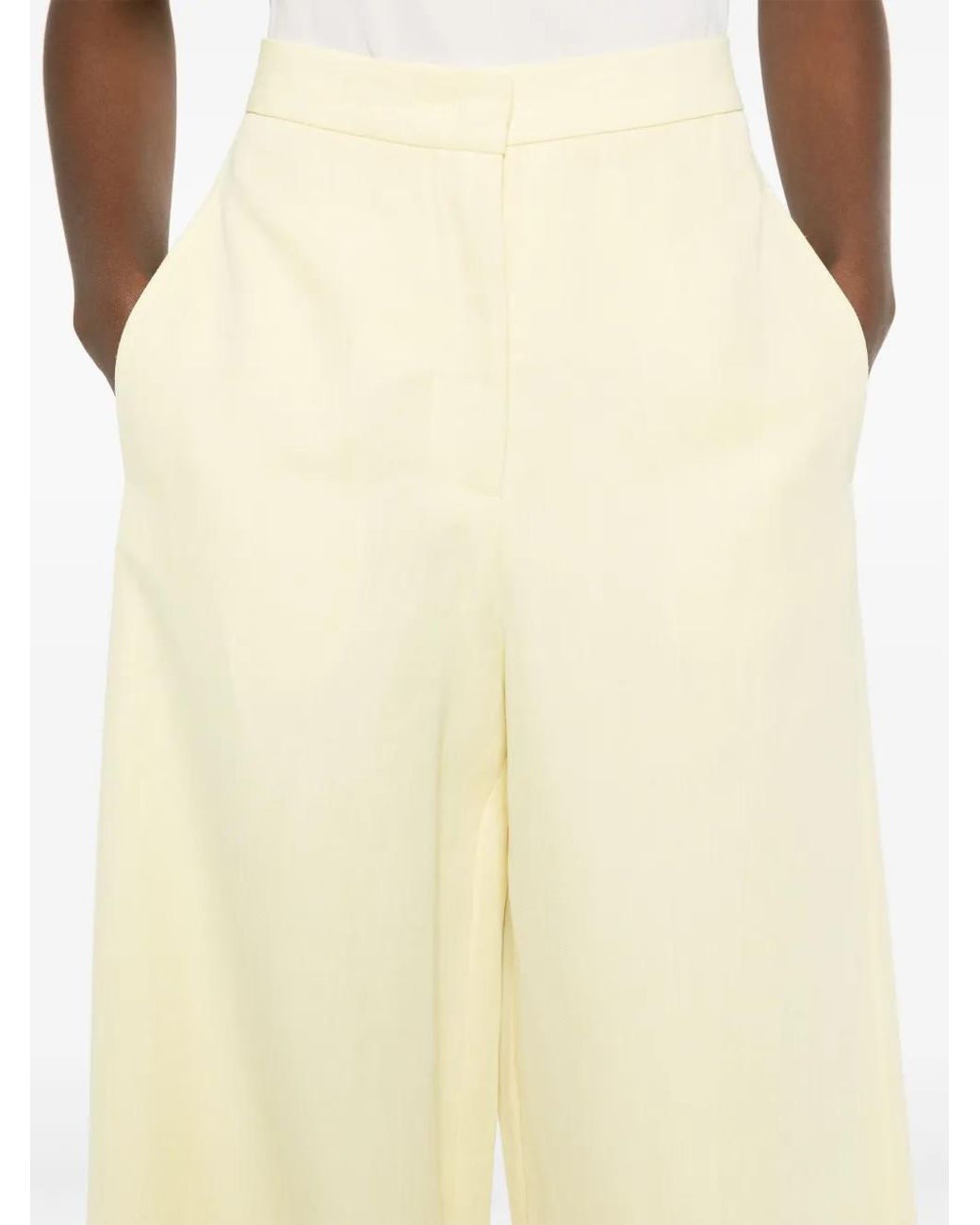 Fabiana Filippi Yellow Slub-Texture Straight Trousers