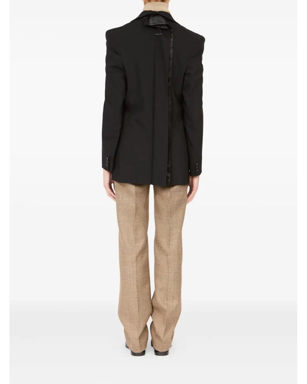 MM6 by Maison Margiela Black Single-Button Tailored Blazer