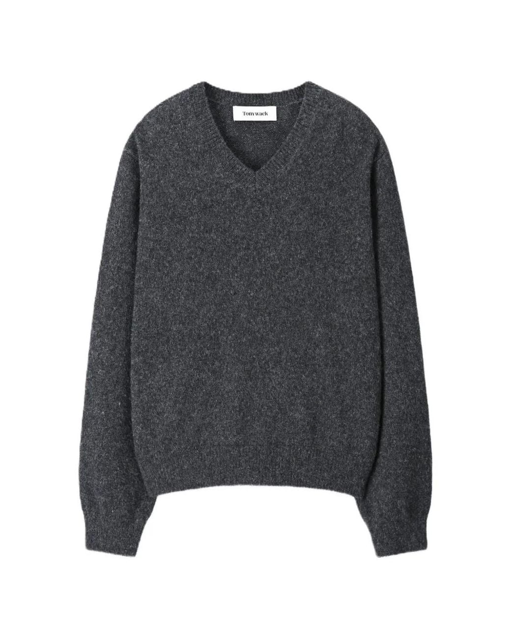 TONYWACK Gray Shaggy Dog V-Neck Sweater for men