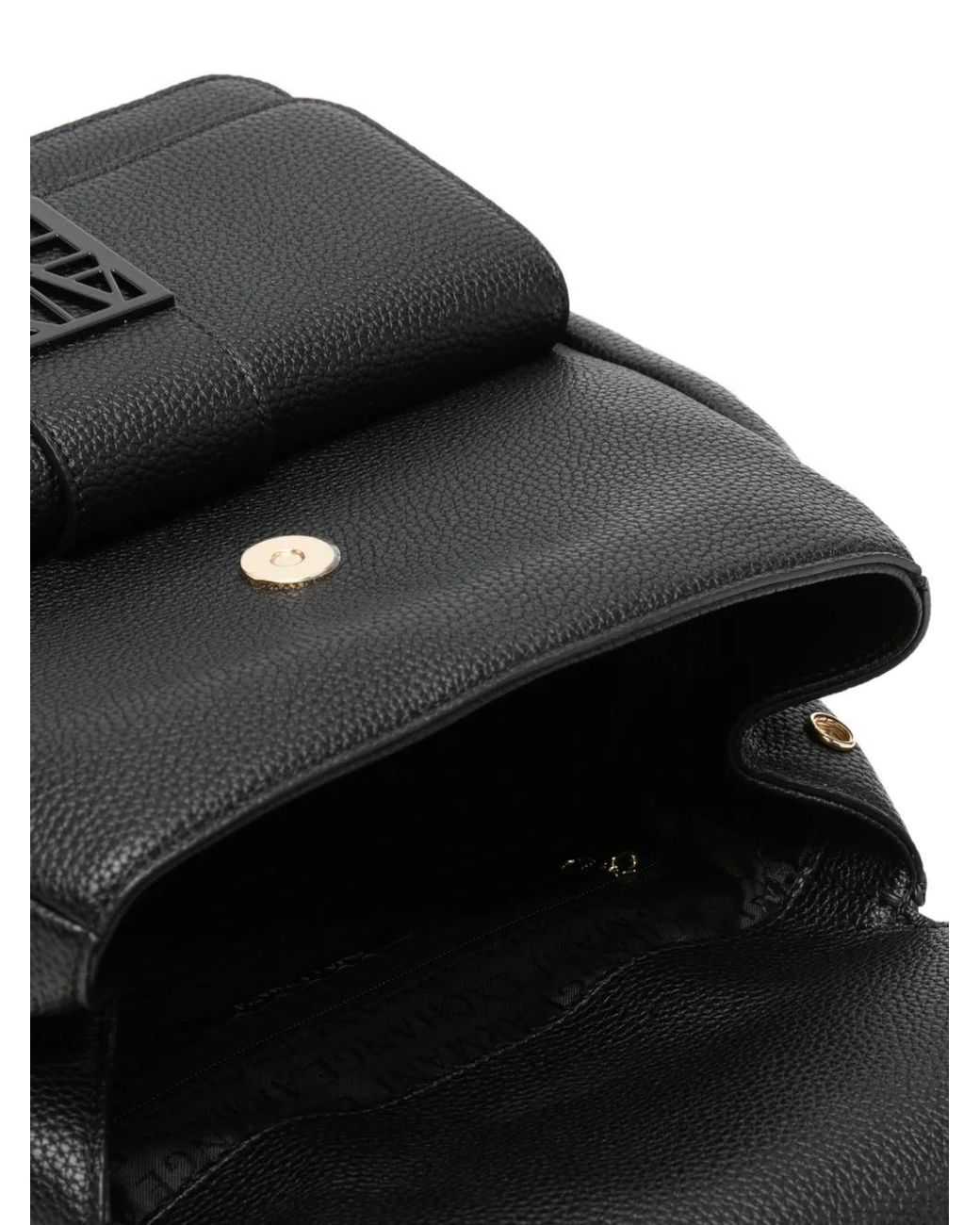 ARMANI EXCHANGE Black Suzy Pebbled Leather Backpack