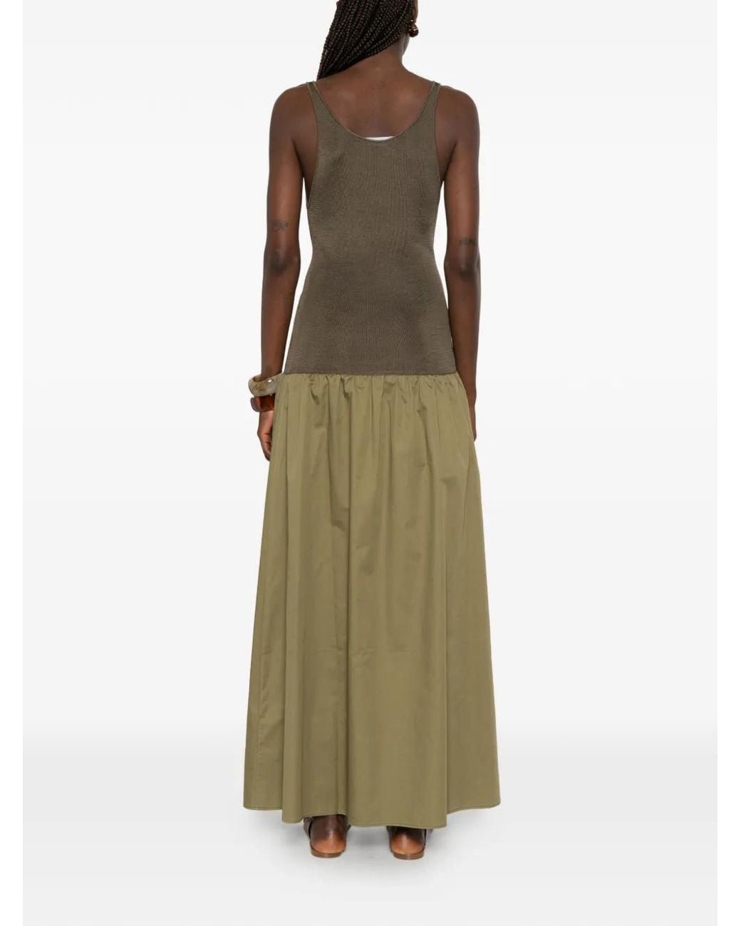 Frankie Shop Green Iliya Drop Waist Maxi Dress