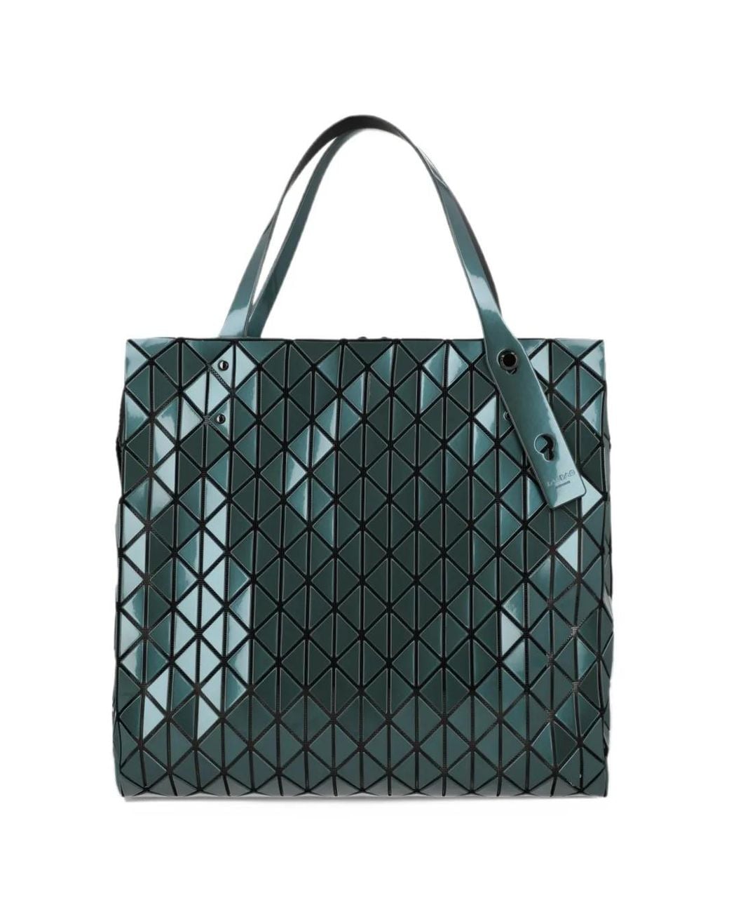 Issey Miyake Green Row Geometric Panelled Tote Bag for men