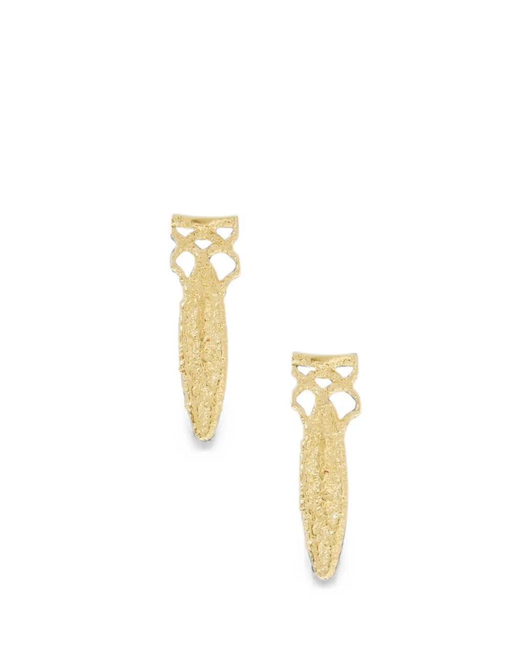 YSSO Metallic Amphora Drop Earrings