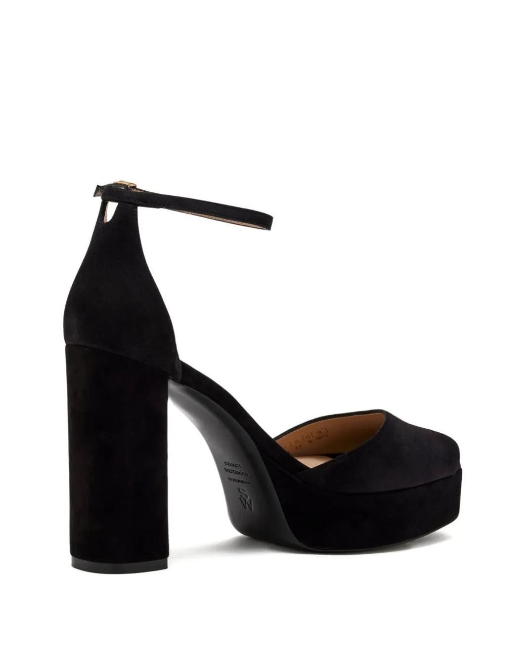 Stuart Weitzman Black Sabrina Platform Ankle-Strap Sandals