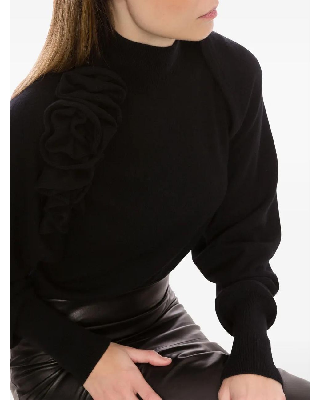 Alberta Ferretti Black Pullover Mit Applikation