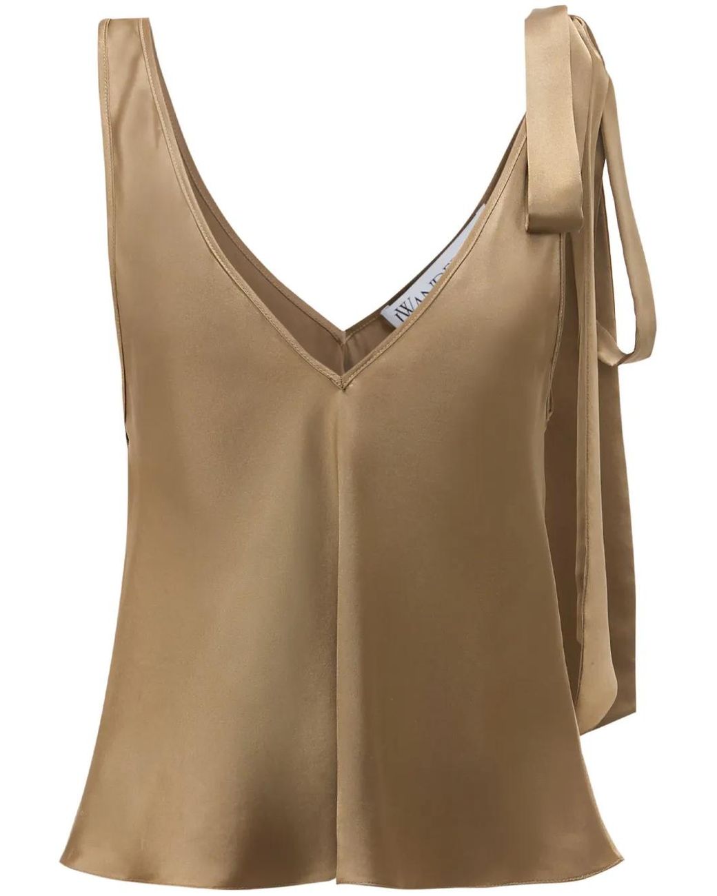 J.W. Anderson Brown Silk Tie-Detail Top