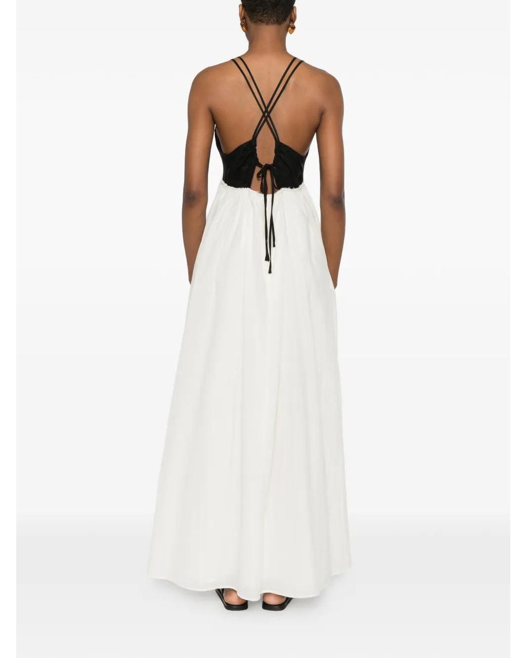 ELEH White V-Neck Maxi Dress