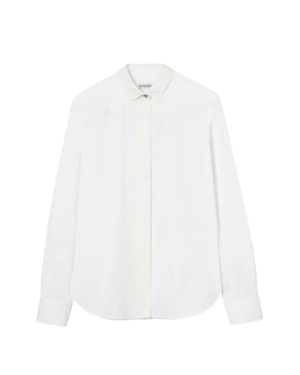 Burberry White Classic-Fit Grosgrain-Trim Cotton Shirt
