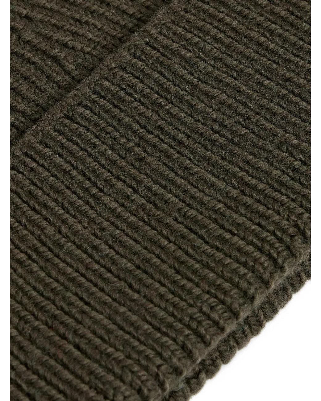 Fusalp Green Ribbed-Knit Logo-Patch Beanie Hat