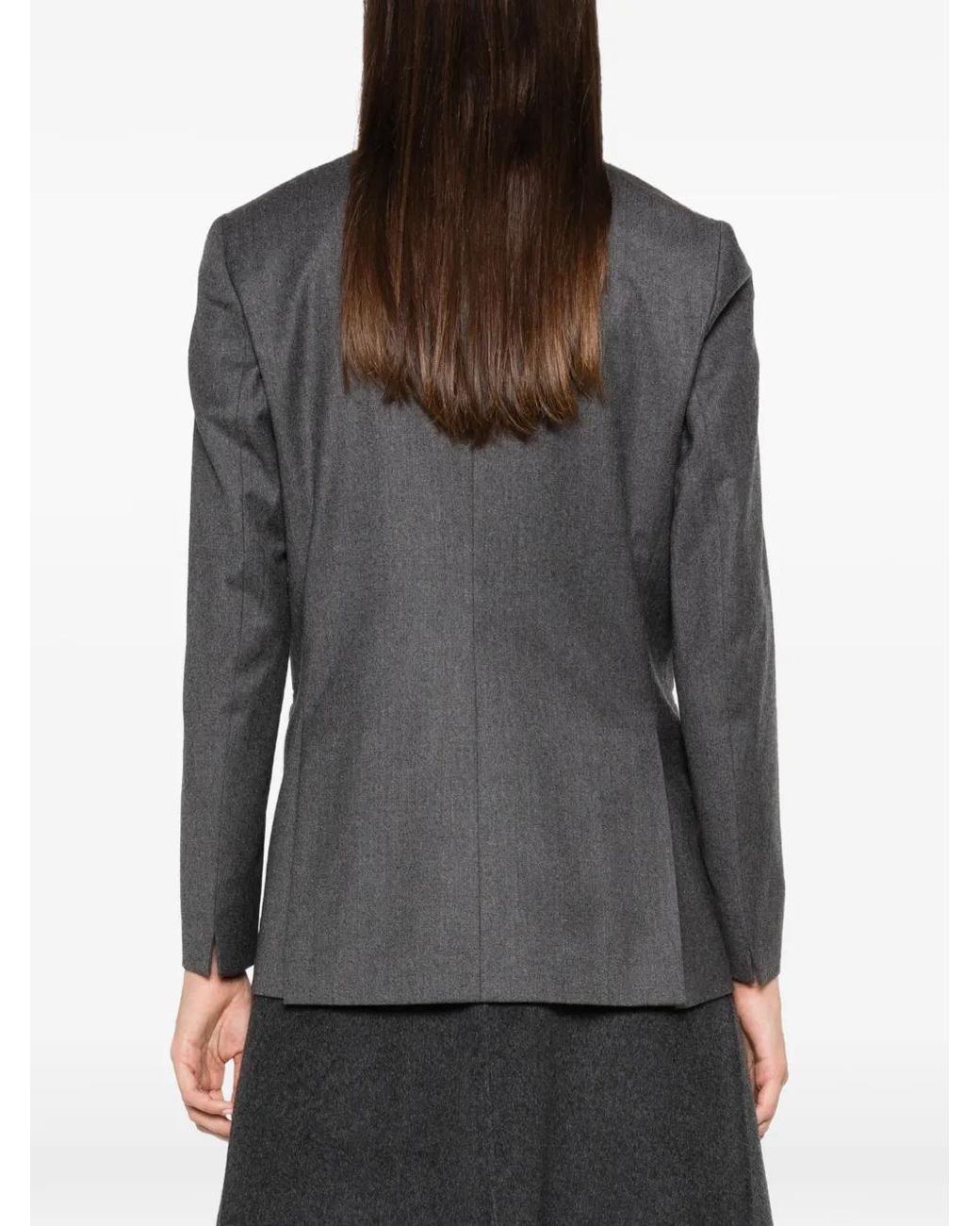 Lardini Gray Double-Breasted Peak-Lapels Jacket