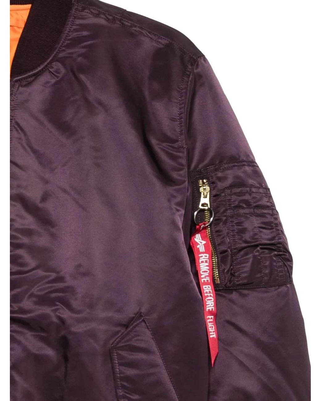 Alpha Industries Purple Zip-Up Bomber Jacket