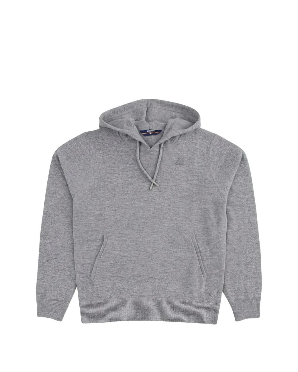 K-Way Gray Logo-Patch Hoodie for men