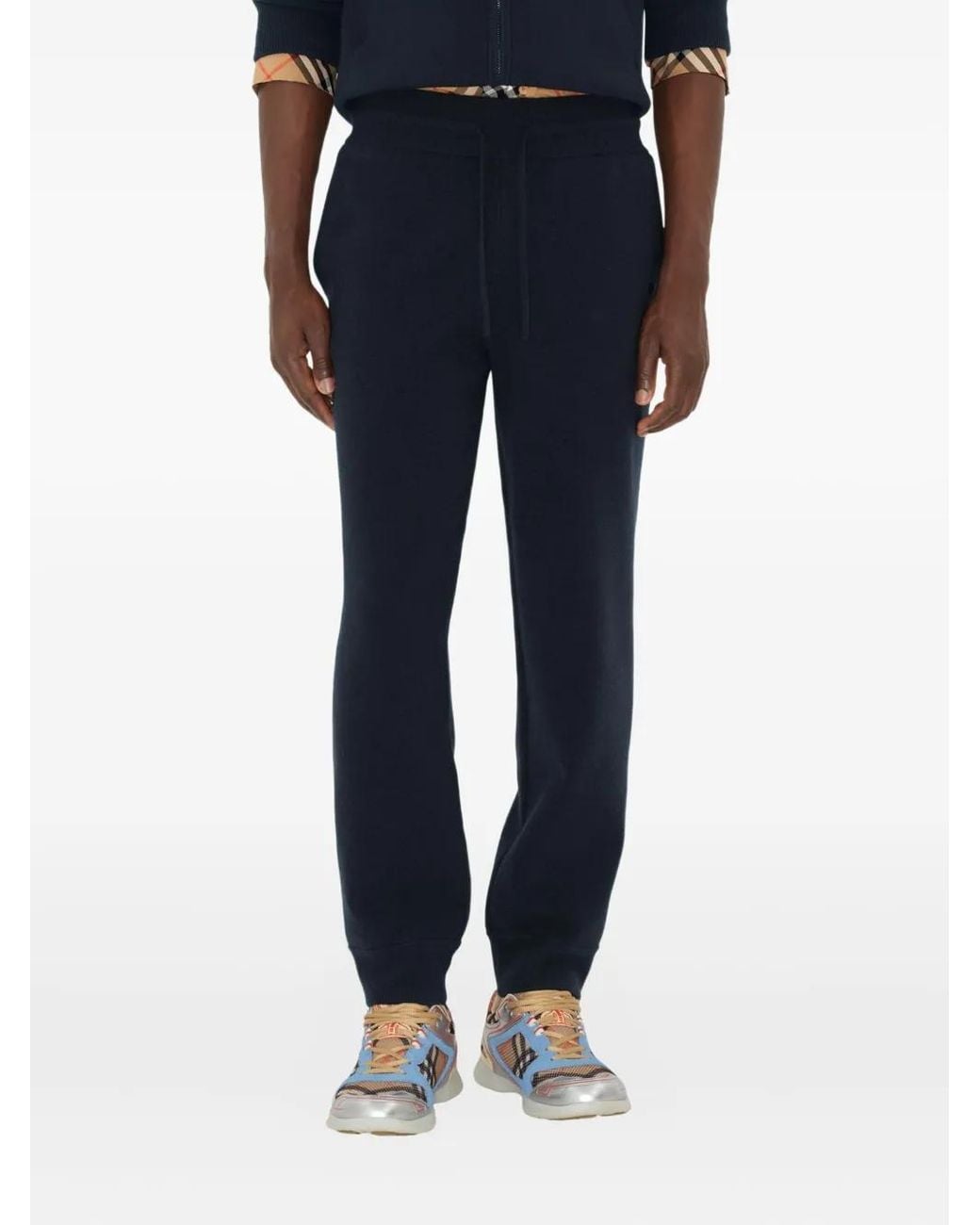Burberry Blue Cashmere Blend Jogging Pants for men