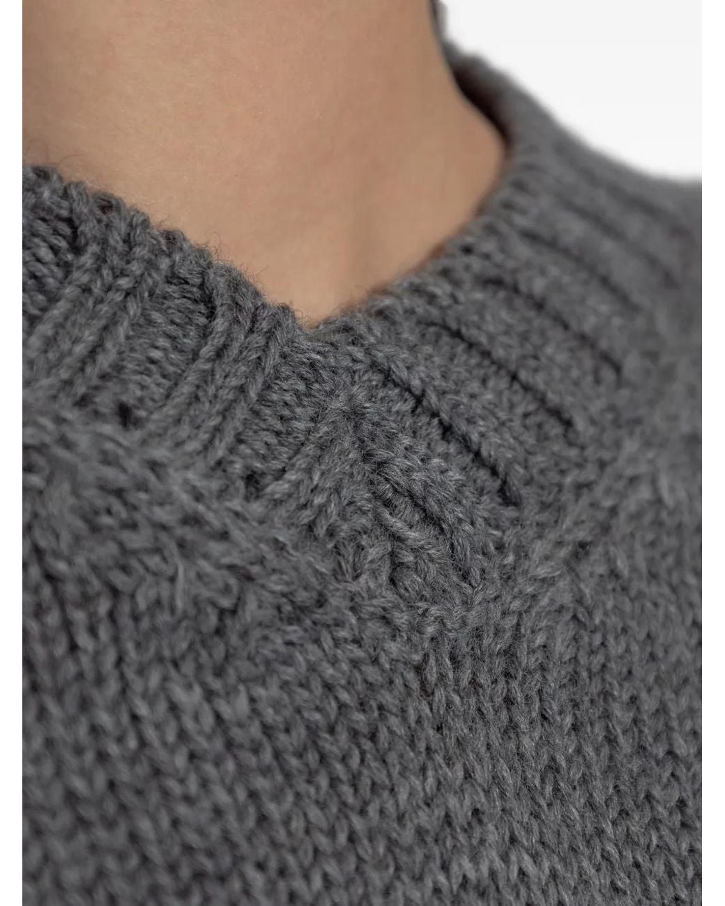 Jil Sander Gray Gerippter Pullunder