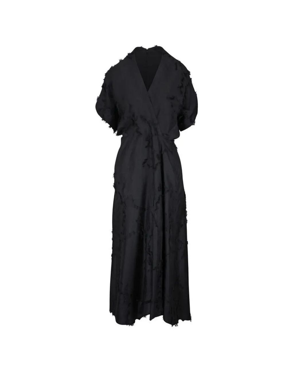 Zero + Maria Cornejo Black Fil Coupé V-Neck Dress