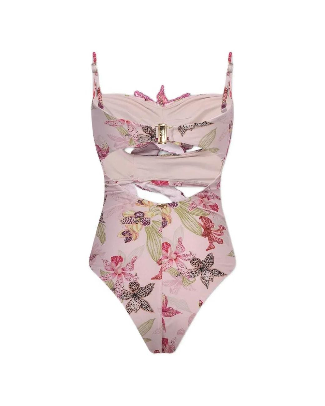 PATBO Red Orchid Bloom Cut-Out Swimsuit
