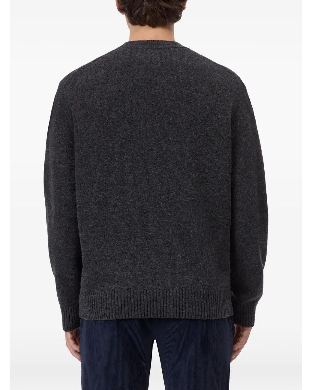 Closed Blue Crew-Neck Wool Sweater for men