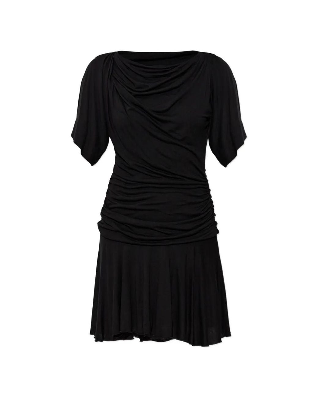Isabel Marant Black Raima Short Dress With Ruffles