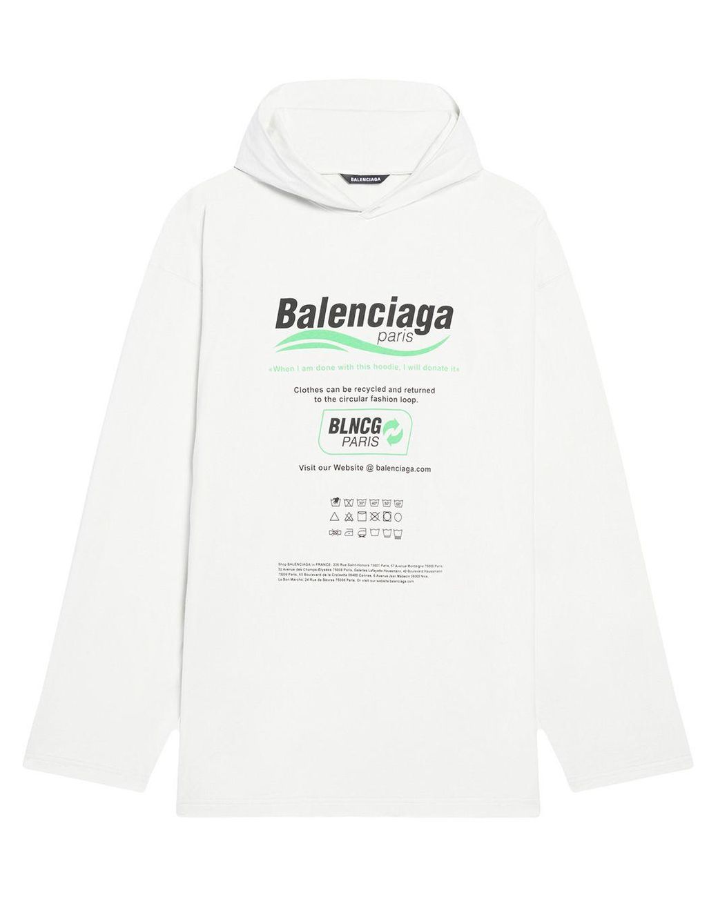 Balenciaga Dry Cleaning Hooded T-shirt in White for Men | Lyst